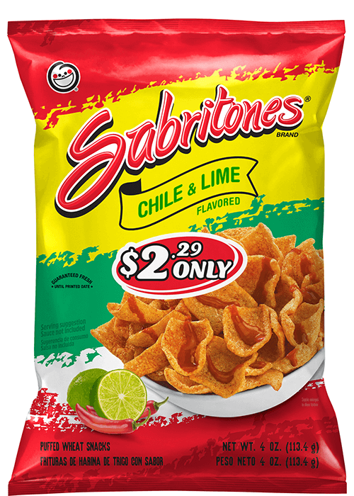 Sabritones Puffed Wheat Snacks - Chile & Lime Flavored