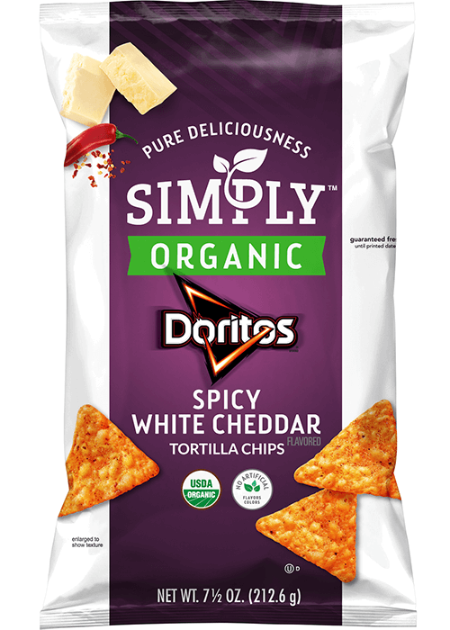 Simply Organic Doritos Flavored Tortilla Chips - Spicy White Cheddar