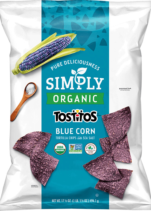 Simply Organic Tostitos Tortilla Chips - Blue Corn With Sea Salt