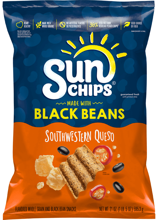 SunChips Whole Grain And Black Bean Snacks - Southwestern Queso