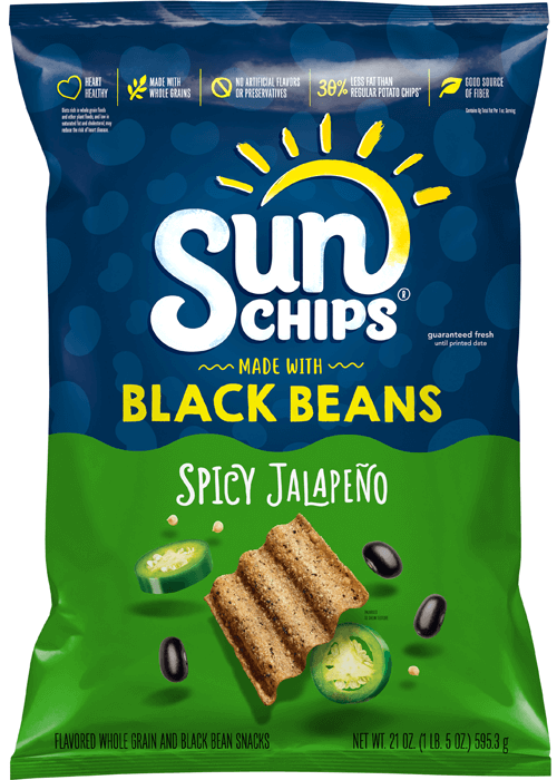 SunChips Whole Grain And Black Bean Snacks - Spicy Jalapeño