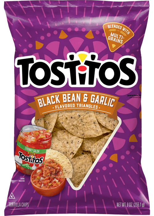 Tostitos Tortilla Chips - Black Bean & Garlic Flavored Triangles