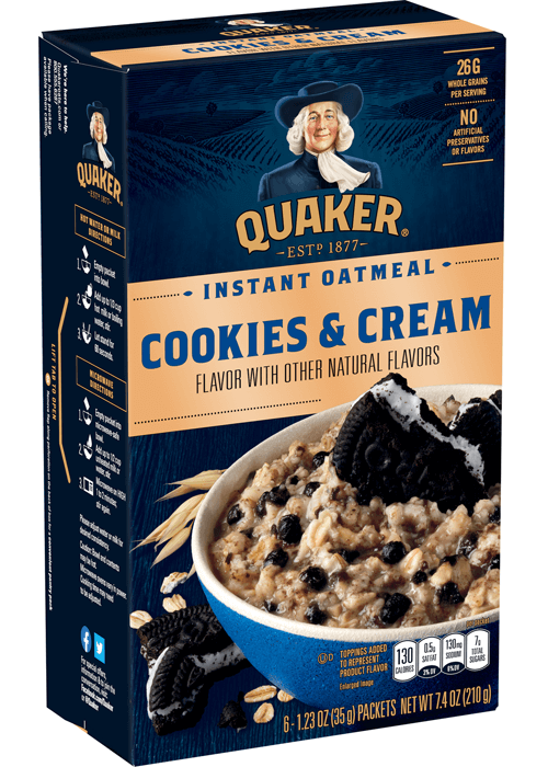 Quaker Instant Oatmeal - Cookies & Cream
