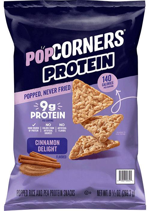 PopCorners Protein Popped Rice And Pea Protein Snacks - Cinnamon Delight Flavored