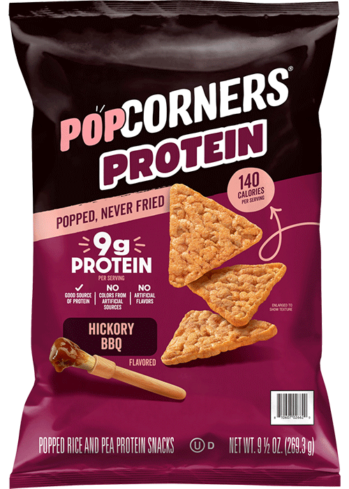 PopCorners Protein Popped Rice And Pea Protein Snacks - Hickory BBQ Flavored