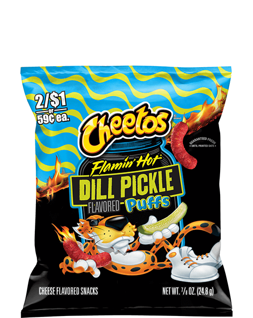 Cheetos Puffs Cheese Flavored Snacks - Flamin' Hot Dill Pickle Flavored