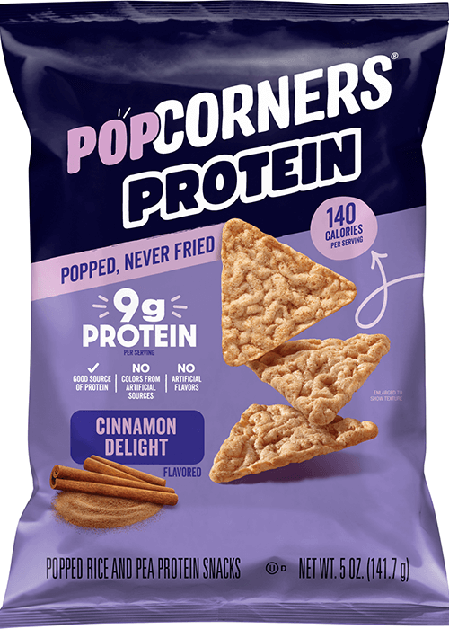PopCorners Protein Popped Rice And Pea Protein Snacks - Cinnamon Delight Flavored