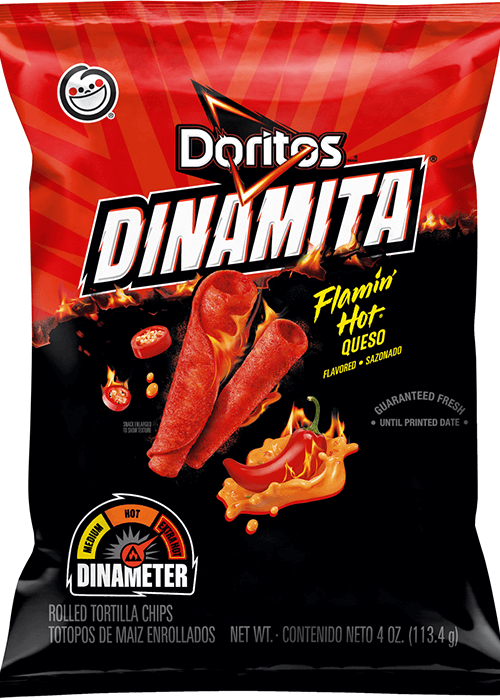 Doritos Dinamita Rolled Flavored Tortilla Chips - Flamin' Hot Queso Flavored