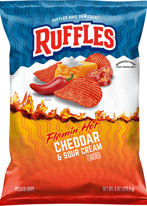 Ruffles Potato Chips - Flamin' Hot Cheddar & Sour Cream Flavored