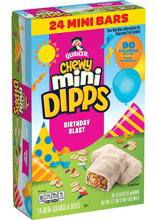 Quaker Chewy Mini Dipps Granola Bars - Birthday Blast