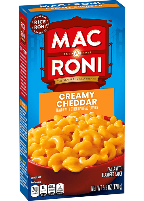 Mac A Roni Pasta With Flavored Sauce - Creamy Cheddar