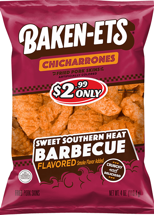 Baken-ets Fried Pork Skins - Sweet Southern Heat BBQ Flavored Chicharrones