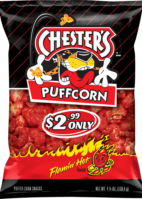 Chester's Puffcorn Snacks - Flamin' Hot Flavored