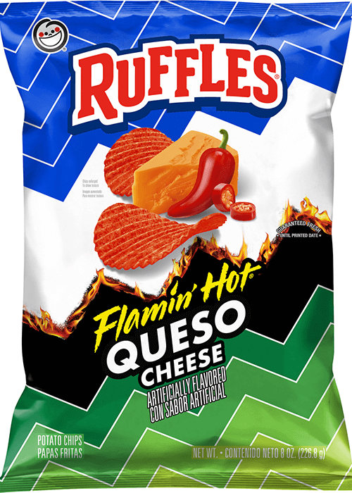 Ruffles Potato Chips - Flamin' Hot Queso Cheese Flavored