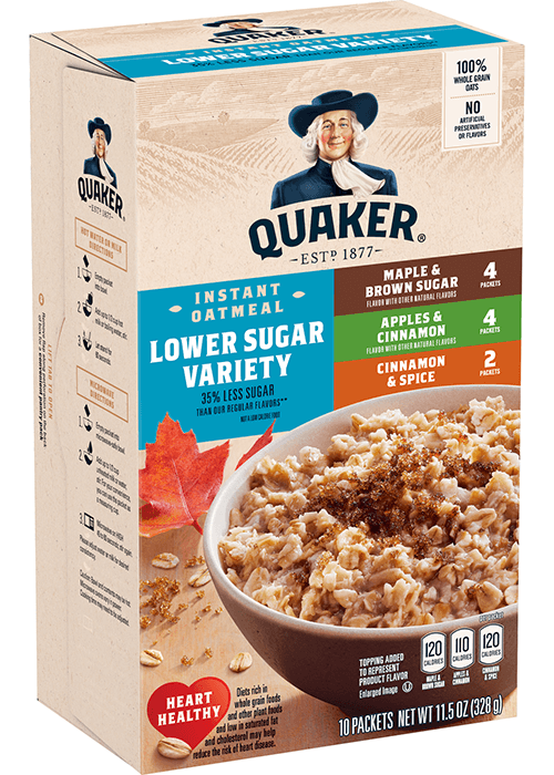 Quaker Instant Oatmeal - Lower Sugar - Variety Pack