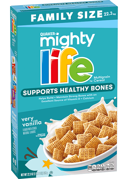 Quaker Mighty Life Multigrain Cereal - Supports Healthy Bones - Very Vanilla