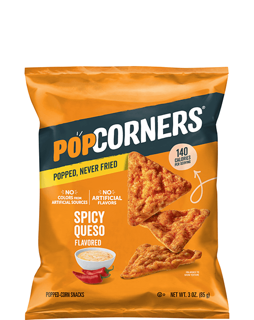 POPCORNERS Popped-Corn Snack - Spicy Queso Flavored