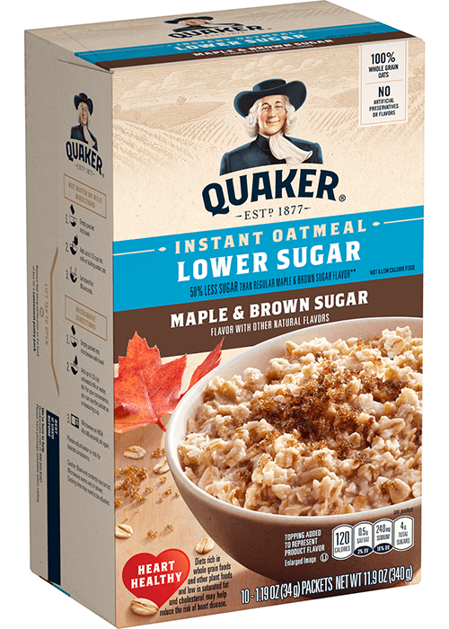 Quaker Instant Oatmeal - Lower Sugar - Maple & Brown Sugar