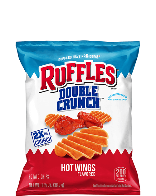 Ruffles Double Crunch Potato Chips - Hot Wings Flavored