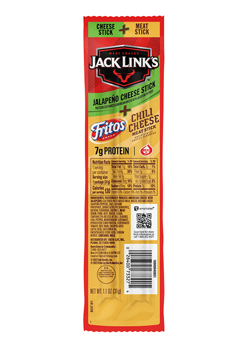 Jack Link's Jalapeño Cheese Stick & Flavored Meat Stick - Fritos Chili Cheese