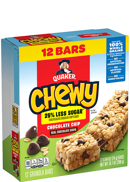 Quaker Chewy Granola Bars - 25% Less Sugar - Chocolate Chip