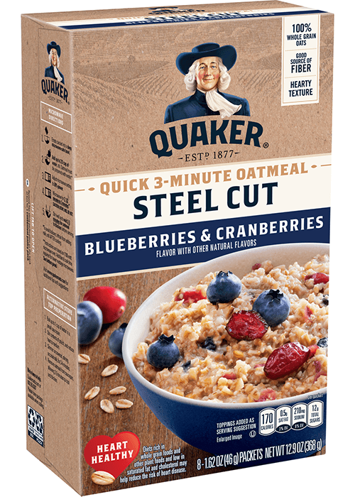 Quaker Steel Cut Quick 3 Minute Oatmeal - Blueberries & Cranberries
