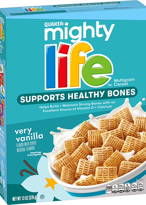 Quaker Mighty Life Multigrain Cereal - Supports Healthy Bones - Very Vanilla
