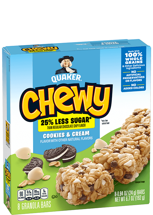 Quaker Chewy Granola Bars - 25% Less Sugar - Cookies & Cream