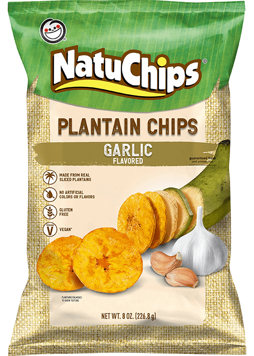 NatuChips Plantain Chips - Garlic Flavored