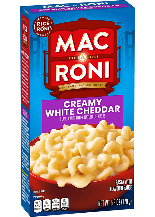 Mac A Roni Pasta With Flavored Sauce - Creamy White Cheddar