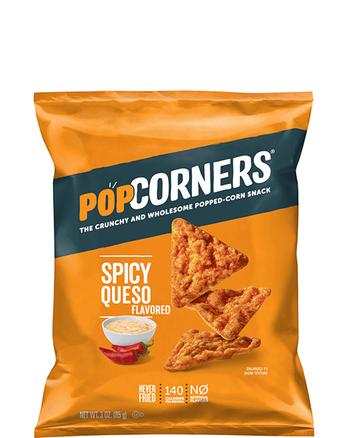 POPCORNERS Popped-Corn Snack - Spicy Queso Flavored