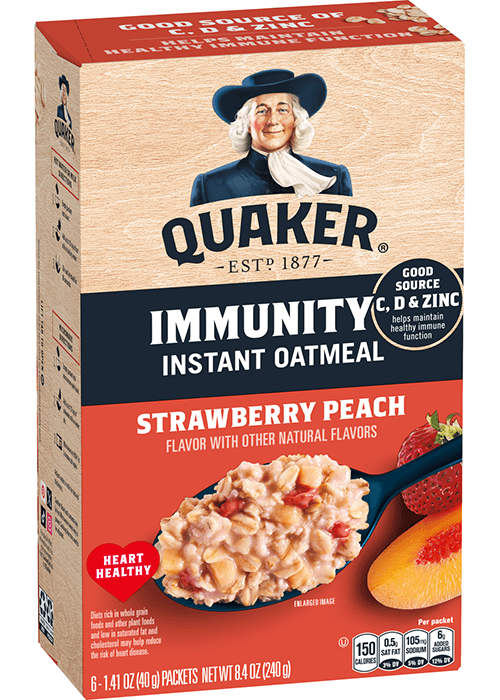Quaker Immunity Instant Oatmeal - Strawberry Peach