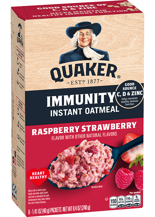 Quaker Immunity Instant Oatmeal - Raspberry Strawberry