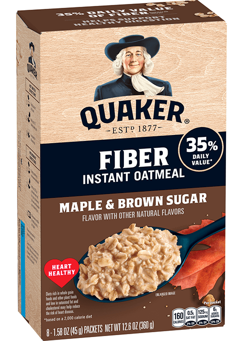 Quaker Fiber Instant Oatmeal - Maple and Brown Sugar