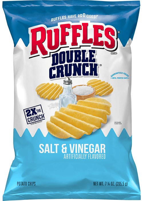 Ruffles Double Crunch Potato Chips - Salt & Vinegar Flavored