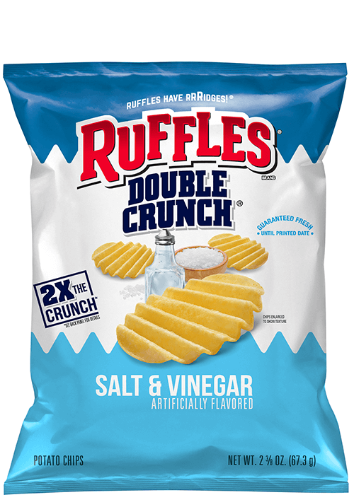 Ruffles Double Crunch Potato Chips - Salt & Vinegar Flavored