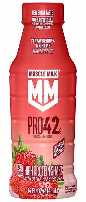 Muscle Milk Pro High Protein Shake with Ultra-Filtered Milk - Strawberries 'N Crème