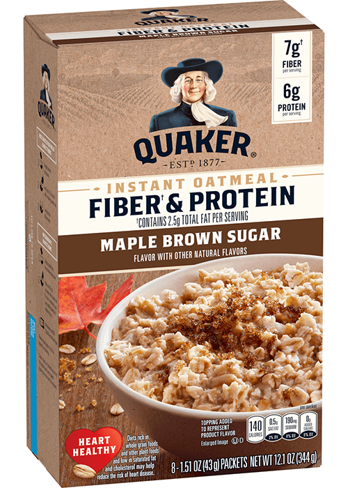 Quaker Instant Oatmeal - Fiber & Protein - Maple & Brown Sugar