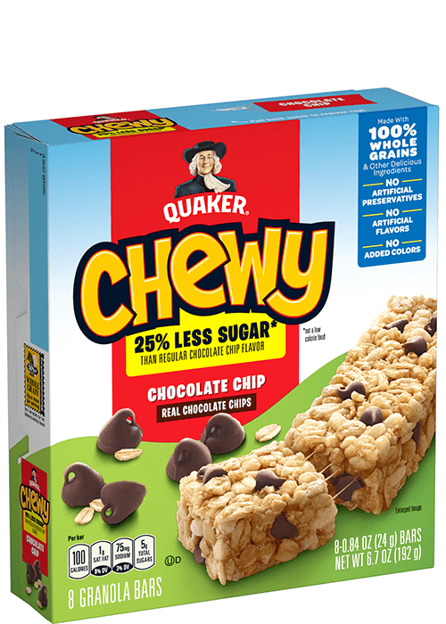Quaker Chewy Granola Bars - 25% Less Sugar - Chocolate Chip