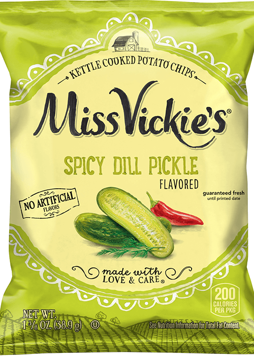 Miss Vickie's Kettle Cooked Potato Chips - Spicy Dill Pickle Flavored