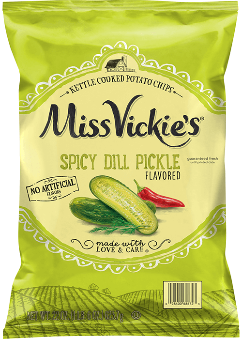 Miss Vickie's Kettle Cooked Potato Chips - Spicy Dill Pickle Flavored