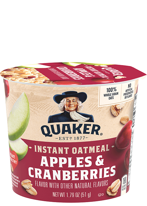 Quaker Instant Oatmeal Cup - Apples & Cranberries