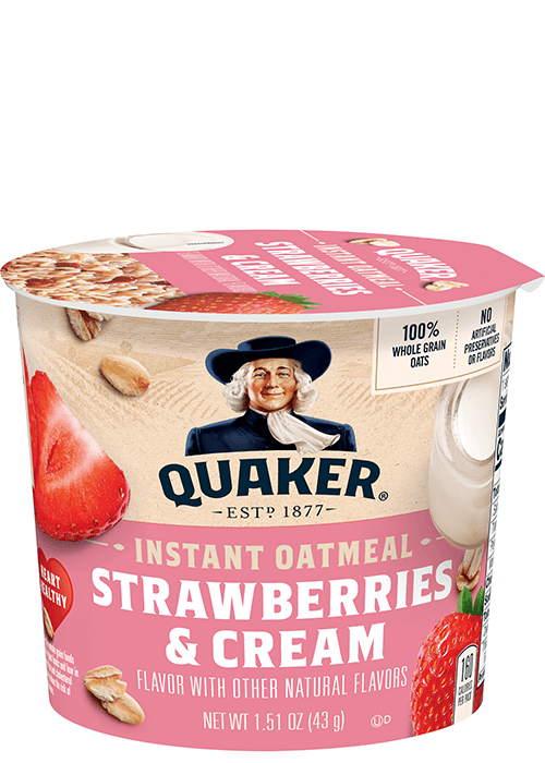 Quaker Instant Oatmeal Cup - Strawberries & Cream