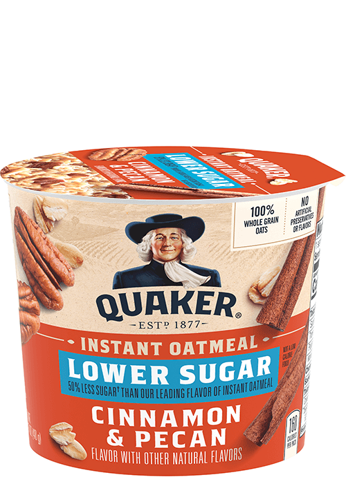 Quaker Instant Oatmeal Cup - Lower Sugar - Cinnamon & Pecan