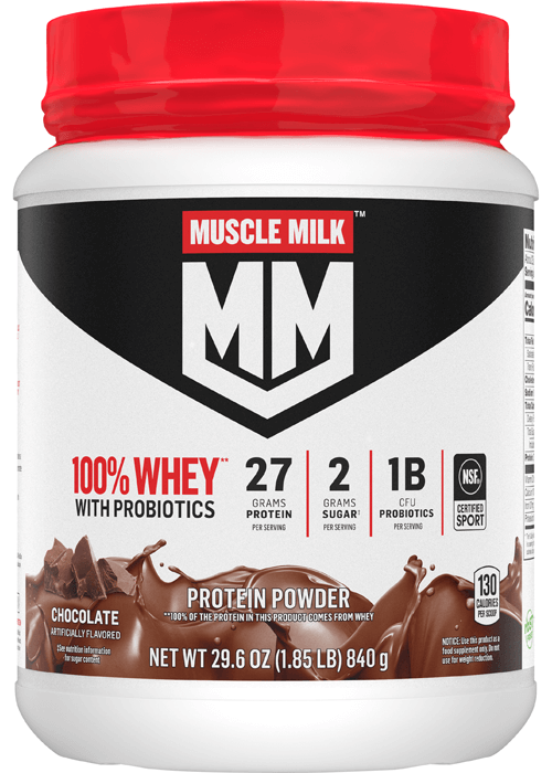 Muscle Milk 100% Whey Protein Powder with Probiotics - Chocolate