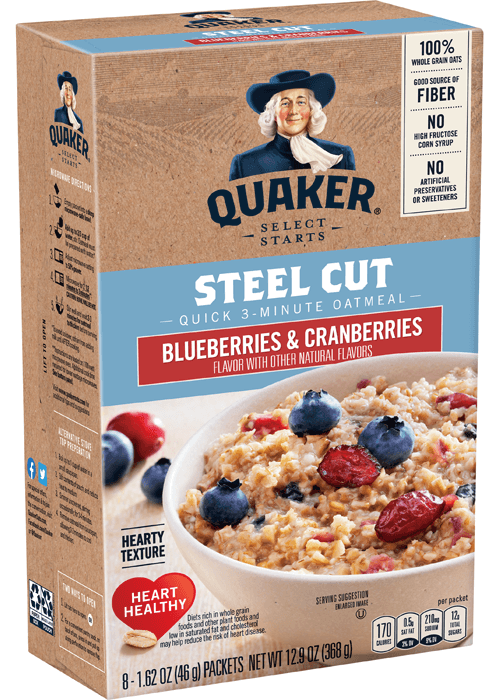 Quaker Steel Cut Quick 3 Minute Oatmeal - Blueberries & Cranberries
