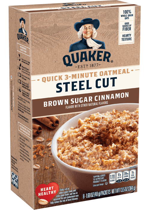 Quaker Steel Cut Quick 3 Minute Oatmeal - Brown Sugar Cinnamon