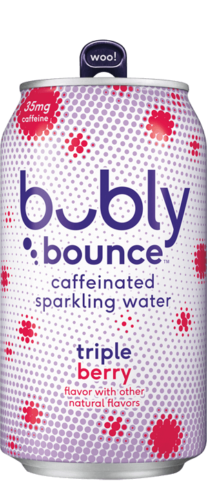 bubly bounce caffeinated sparkling water - triple berry