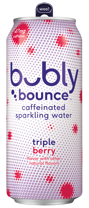 bubly bounce caffeinated sparkling water - triple berry