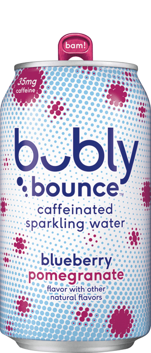 bubly bounce caffeinated sparkling water - blueberry pomegranate